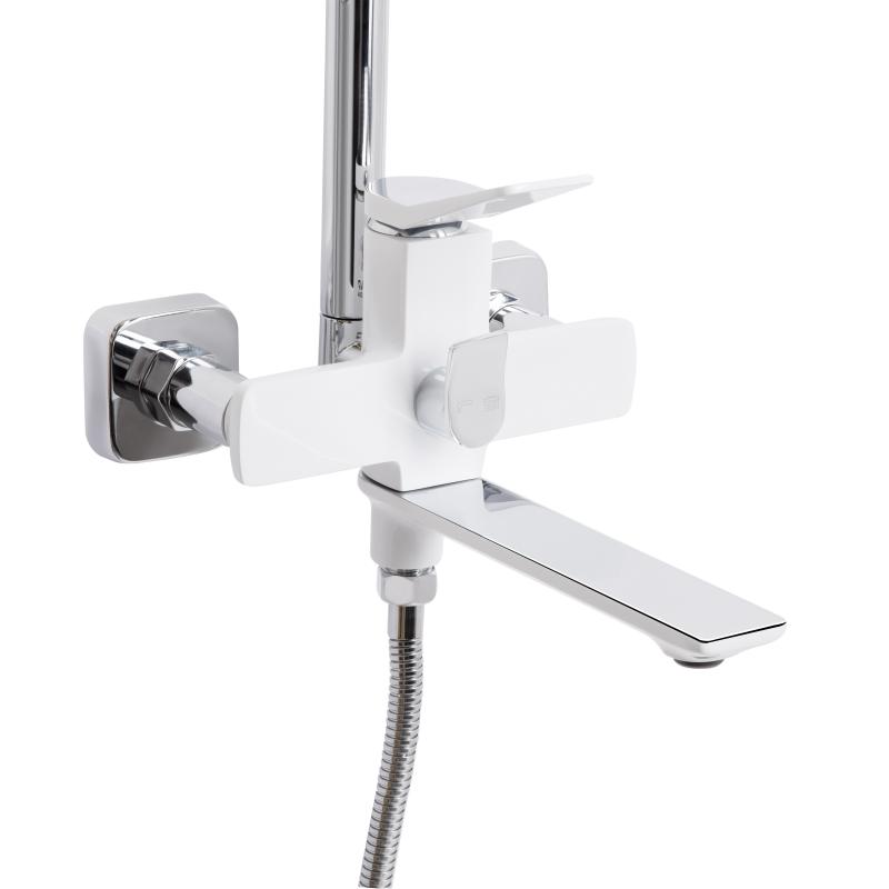 Душова система універсальна Qtap Presto на три споживачі (з виливом) QTPRE111CRW45580 Chrome/White — фото 3