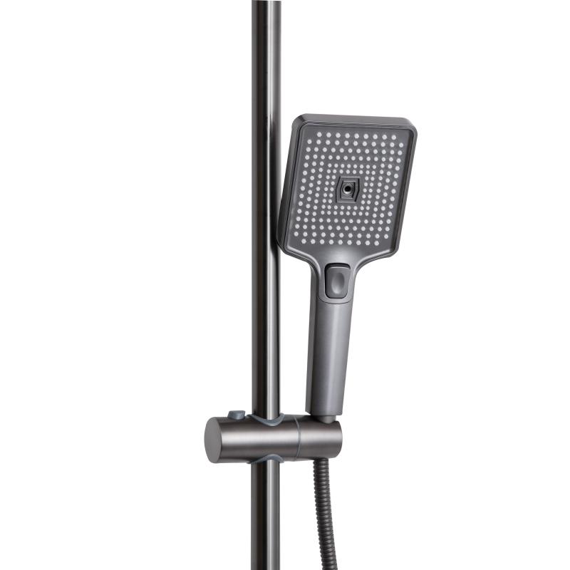 Душова система універсальна Qtap Presto на три споживачі (з виливом) QTPRE111GRP45585 Gunmetal Black — фото 5
