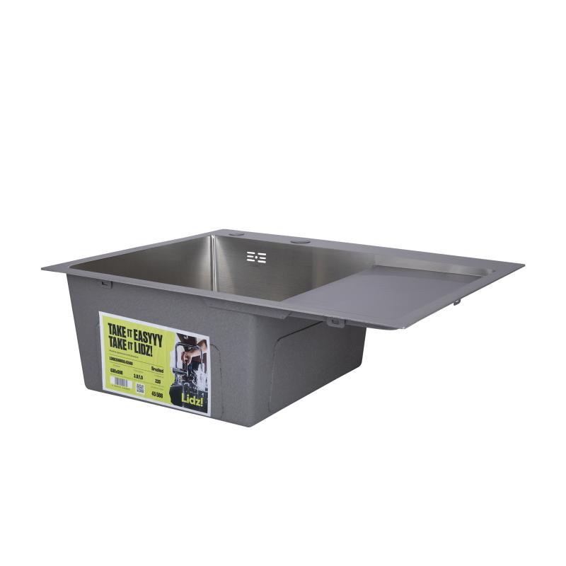 Мийка для кухні інтегрована Lidz Handmade H6350R крило праворуч (LDH6350BRUR45587) Brushed Steel 3,0/1,0 мм — фото 3