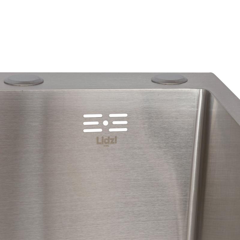 Мийка для кухні інтегрована Lidz Handmade H6350L крило ліворуч (LDH6350BRUL45588) Brushed Steel 3,0/1,0 мм — фото 4