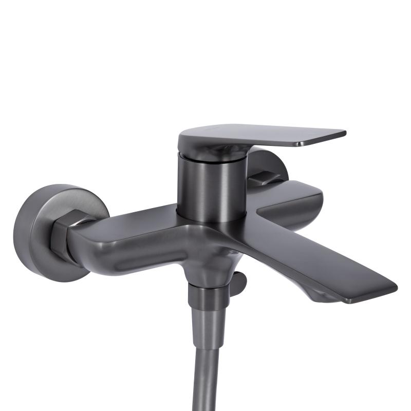 Змішувач для ванни Qtap Vlasta New (з душовим гарнітуром) QTVLA259GMB45643 Gunmetal Black PVD — фото 3