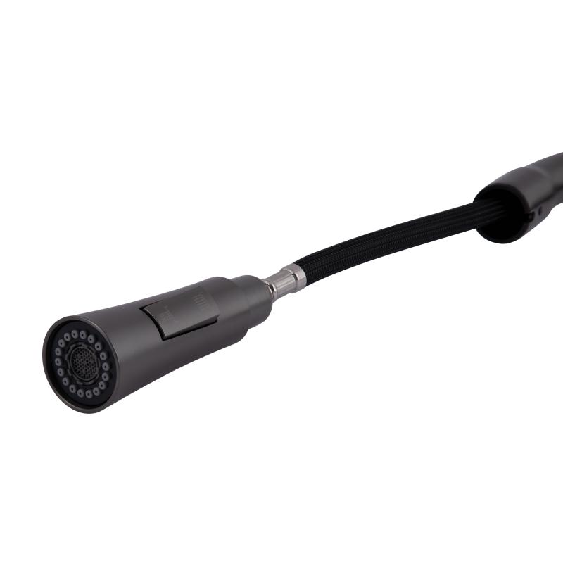 Змішувач для кухні Qtap Vlasta New з висувним виливом QTVLA344GMB45647 Gunmetal Black PVD — фото 4