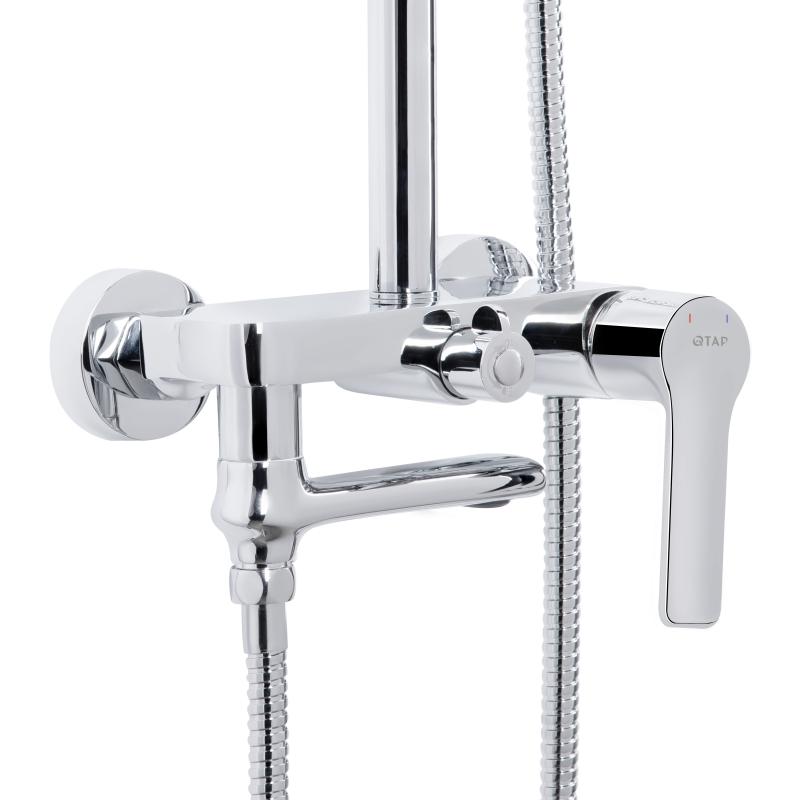 Душова система універсальна Qtap Taurus на три споживачі (з виливом) QTTAU111CRM45665 Chrome — фото 4