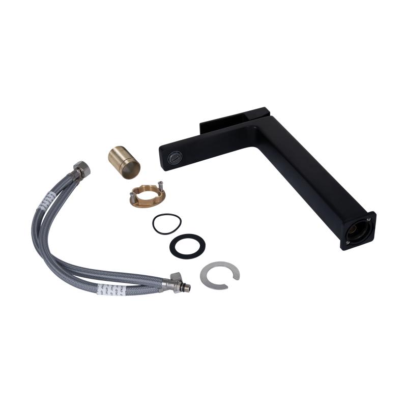 Змішувач для раковини Qtap Gemini високий QTGEM269BLM45678 Black Matt — фото 4