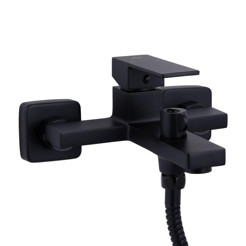 Змішувач для ванни Qtap Gemini (з душовим гарнітуром) QTGEM259BLM45682 Black Matt — фото 3