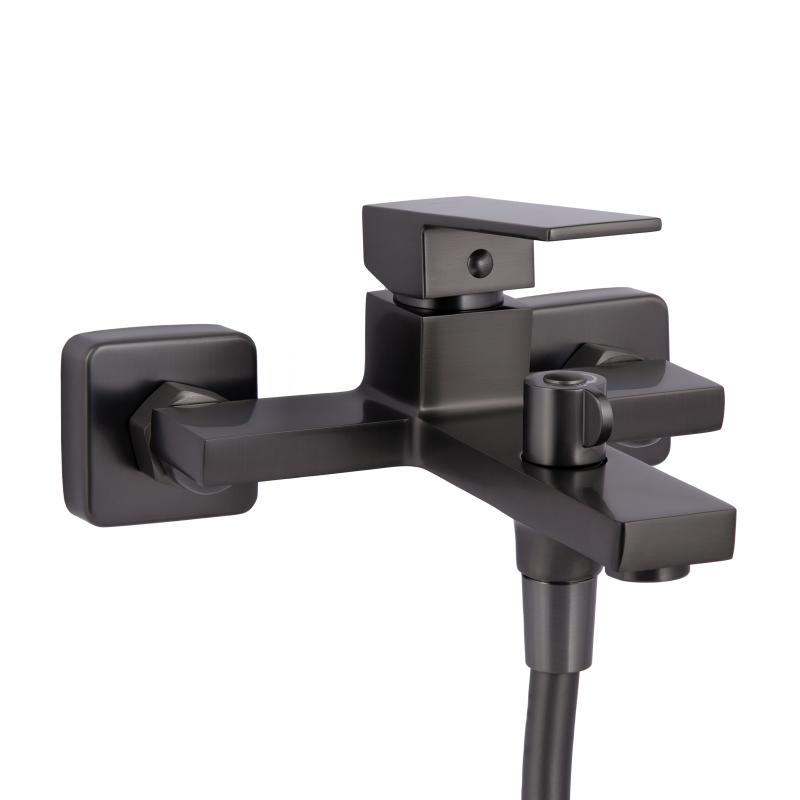 Змішувач для ванни Qtap Gemini (з душовим гарнітуром) QTGEM259GMB45684 Gunmetal Black PVD — фото 3