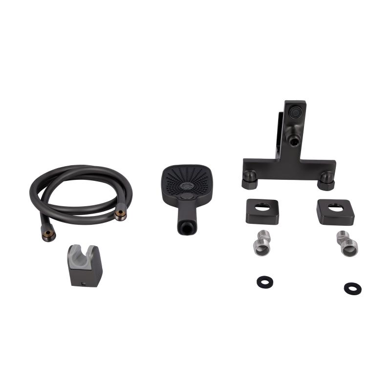 Змішувач для ванни Qtap Gemini (з душовим гарнітуром) QTGEM259GMB45684 Gunmetal Black PVD — фото 7