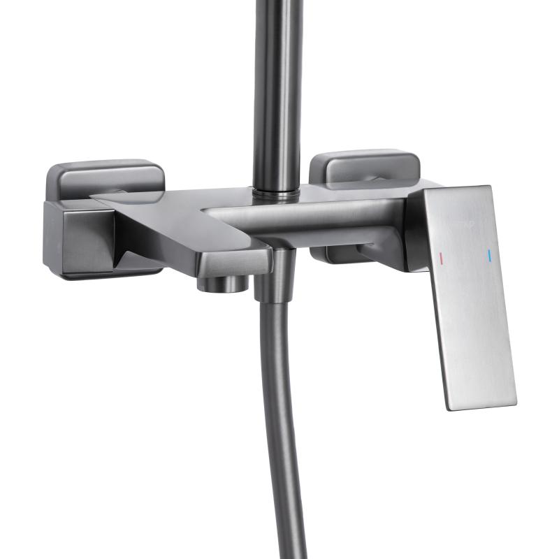 Душова система універсальна Qtap Gemini на три споживачі (з виливом) QTGEM111GMB45688 Gunmetal Black PVD — фото 3