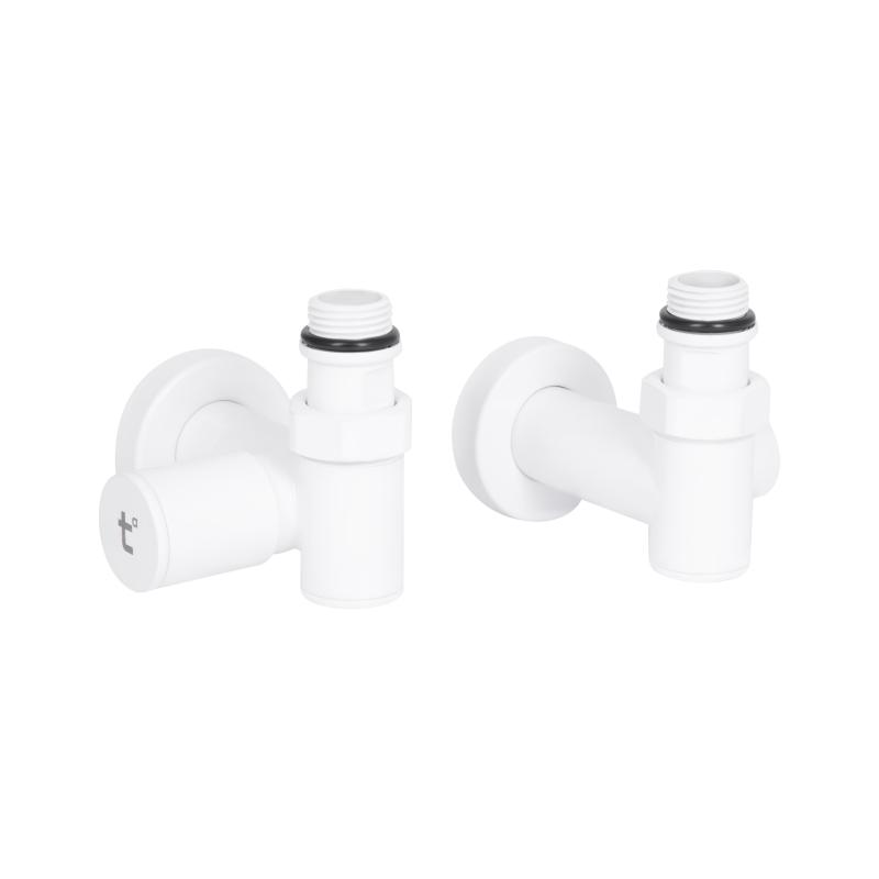 Комплект кранів Thermo Alliance Standart 1/2" бiлий, для рушникосушарки кутовий SF395W15HEW — фото 3