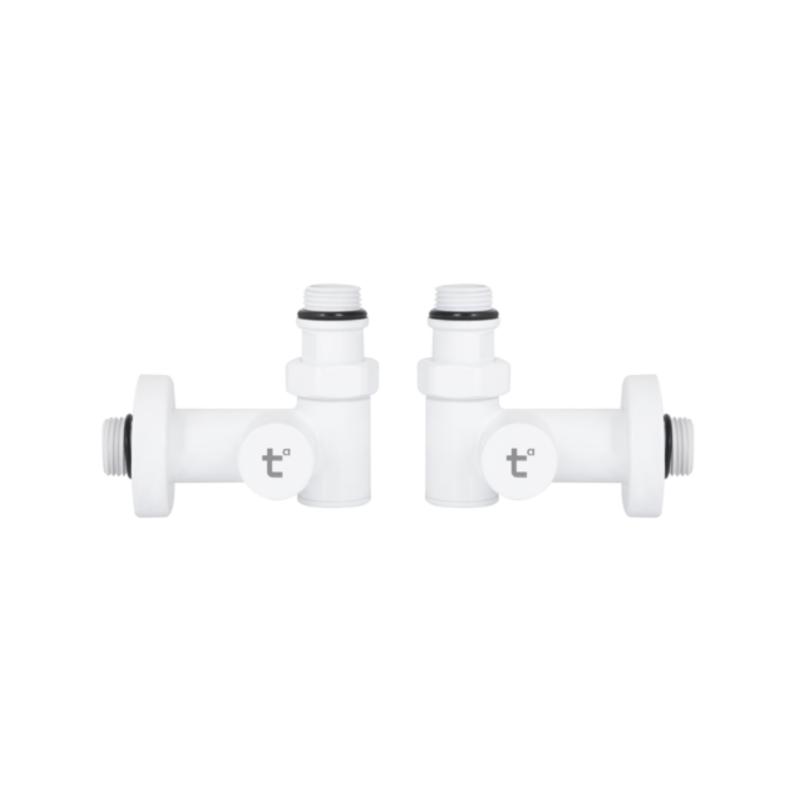 Комплект кранів Thermo Alliance Standart 1/2" бiлий, для рушникосушарки кутовий SF395W15HEW — фото 4