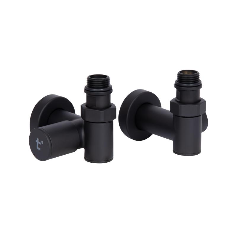 Комплект кранів Thermo Alliance Standart 1/2" чорний, для рушникосушарки кутовий SF395W15HEB — фото 3