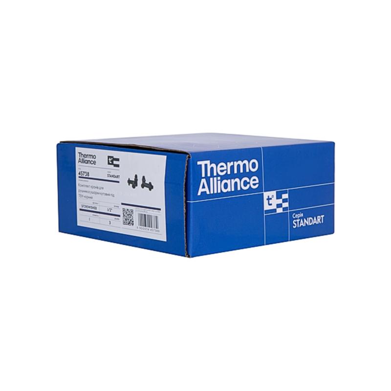 Комплект кранів Thermo Alliance Standart 1/2" чорний, для рушникосушарки кутовий SF395W15HEB — фото 8