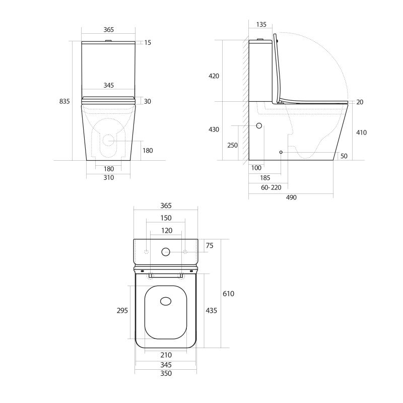 Унітаз підлоговий Qtap Tern Ultra Quiet безобідковий з сидінням Soft-Close QT17226003AW White — фото 2