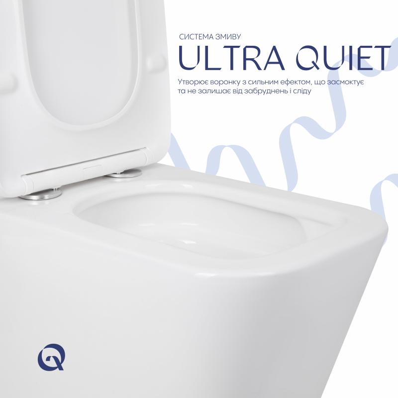 Унітаз підлоговий Qtap Tern Ultra Quiet безобідковий з сидінням Soft-Close QT17226003AW White — фото 5