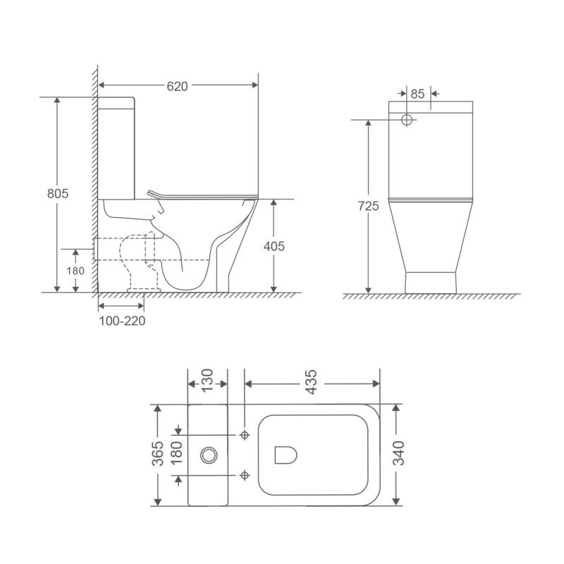 Унітаз-компакт Qtap Cardinal Ultra Quiet безободковий з сидінням Soft-close QT04222168AUQ3W — фото 2