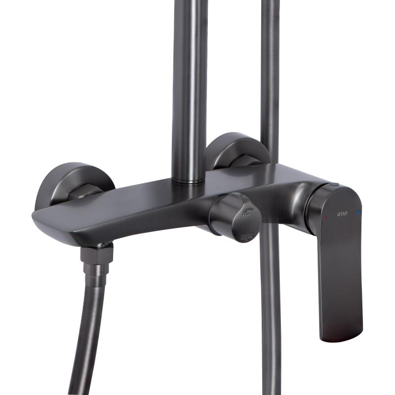 Душова система для душу Qtap Slavonice на два споживачі QTSLA110GMB45913 Gunmetal Black PVD — фото 3