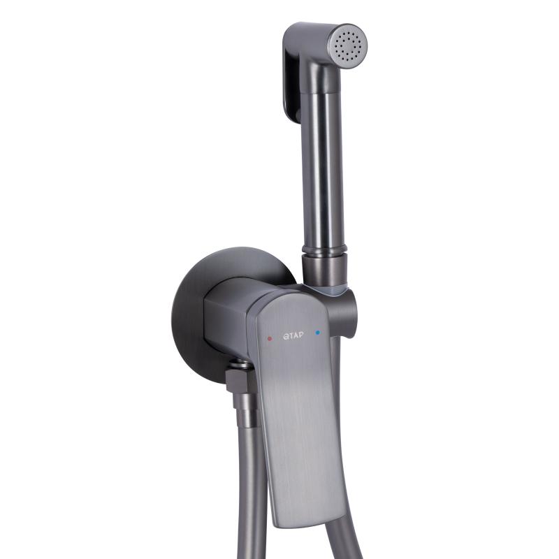 Набор для гігієнічного душу Qtap Slavonice округлий QTSLA262GMB45916 Gunmetal Black PVD — фото 3