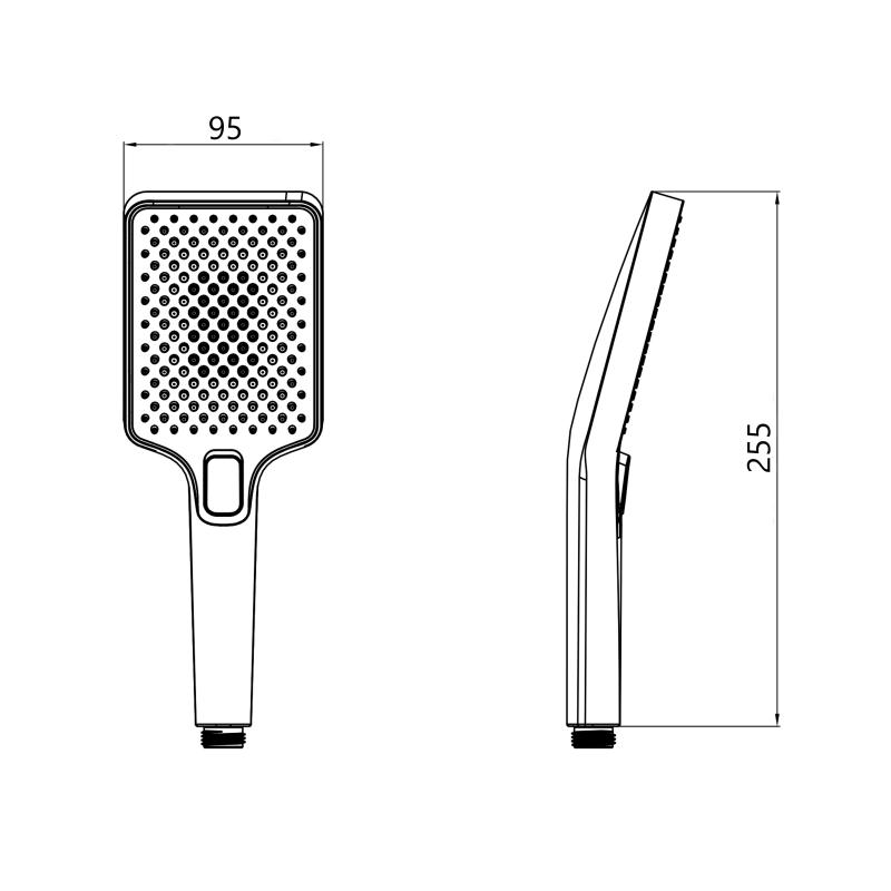 Лійка для ручного душу Qtap Rucni 140x95 мм прямокутна QTRUC125CRM45958 Chrome — фото 2