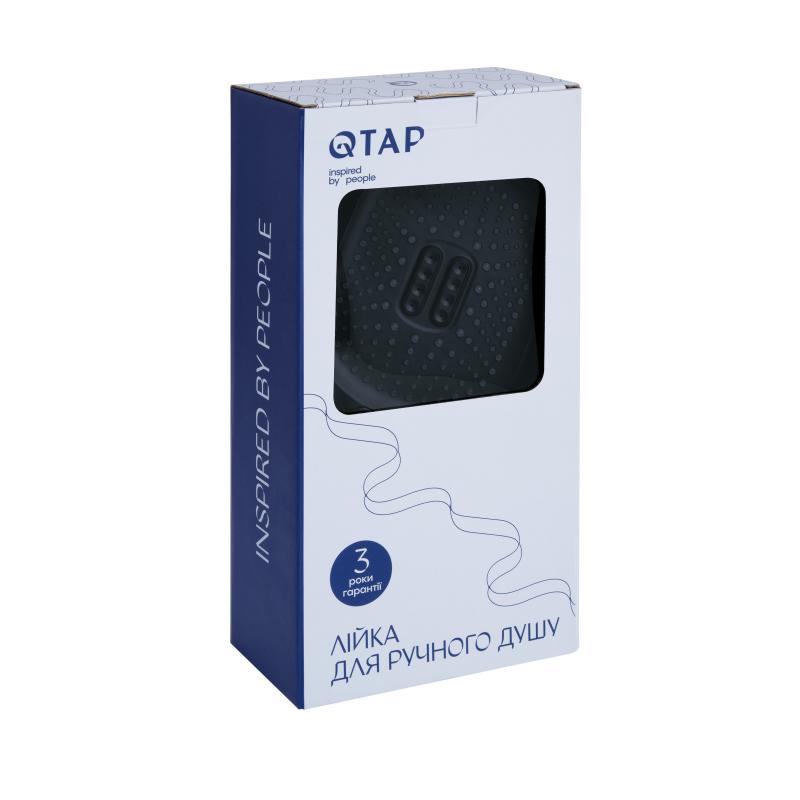 Лійка для ручного душу Qtap Rucni 140*110 мм QTRUC125BLM45961 Black Matt — фото 4