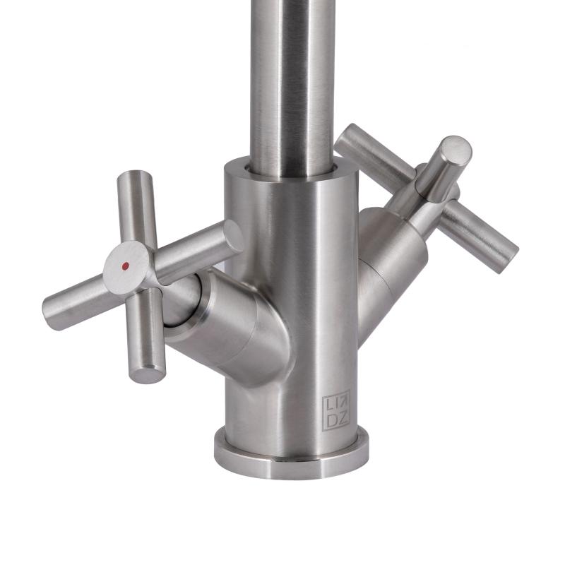 Змішувач для кухні Lidz Wind 161F двохвентильний LDWIN161FNKS46098 Nickel — фото 3