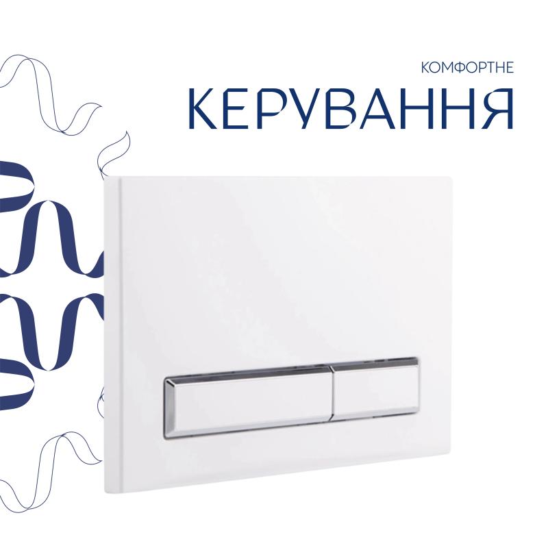 Готове рішення Qtap для ванної кімнати: підвісний унітаз Gemini Ultra Quiet 520×360×350 + комплект інсталяції Nest 4 в 1 (лінійна клавіша White) — фото 7