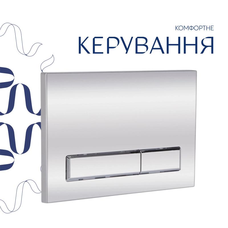 Готове рішення Qtap для ванної кімнати: підвісний унітаз Gemini Ultra Quiet 520×360×350 + комплект інсталяції Nest 4 в 1 (лінійна клавіша Chrome) — фото 7
