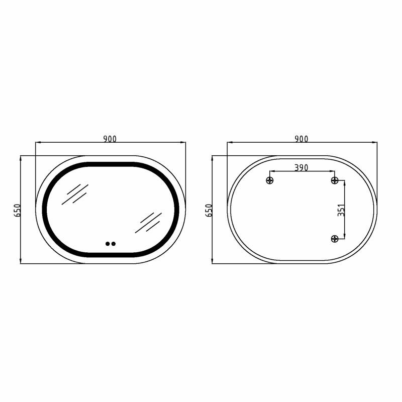 Дзеркало Qtap Gemini 650х900 з LED-підсвічуванням Touch, з антизапотіванням, з димером, рег. темп. кольору (3000-6500K) QT2578R6590 — фото 2