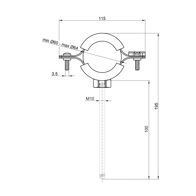 Хомут Thermo Alliance Forte  2" (D60-64 мм) SF10050 — фото 2