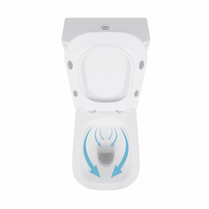 Унітаз-компакт Qtap Presto Quadro безободковий з сидінням Soft-close QT24221215AW — фото 6