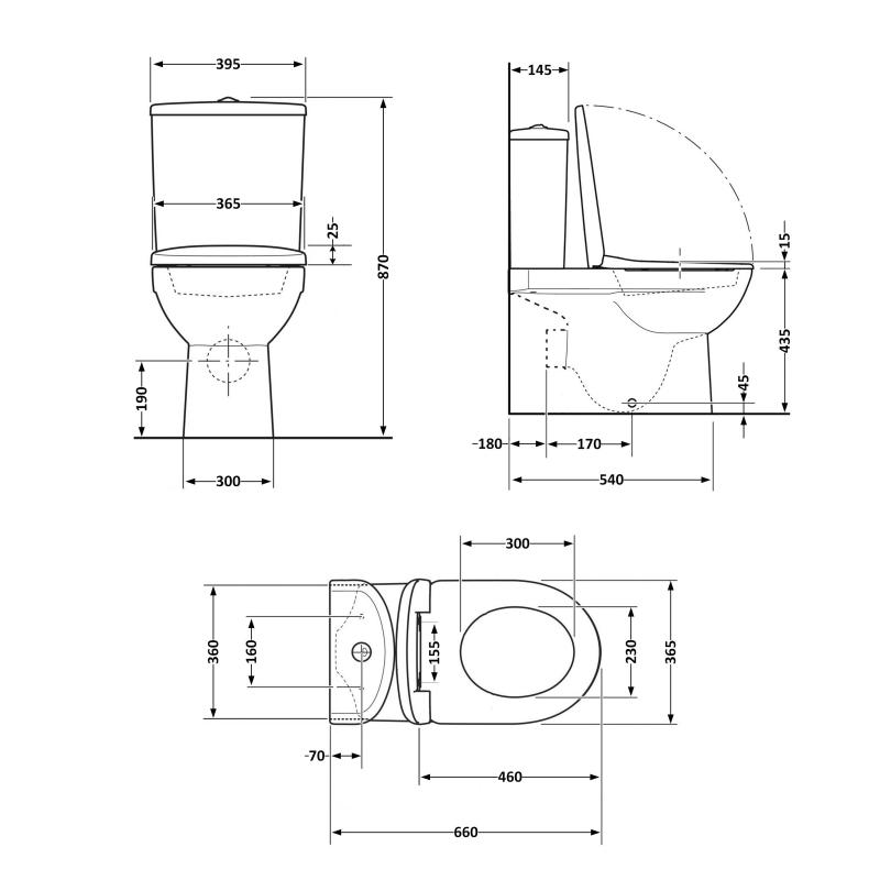 Унітаз підлоговий Qtap Scorpio Ultra Quiet безобідковий з сидінням Soft-close MATT BLACK QT14226088AMB — фото 2