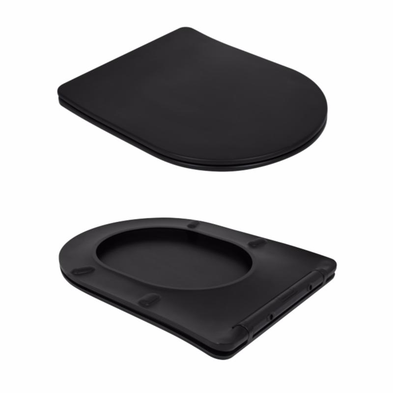 Унітаз підлоговий Qtap Scorpio Ultra Quiet безобідковий з сидінням Soft-close MATT BLACK QT14226088AMB — фото 8