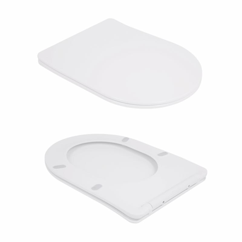 Унітаз підлоговий Qtap Robin New Ultra Quiet безобідковий з сидінням Soft-close WHITE QT13226083AW — фото 8