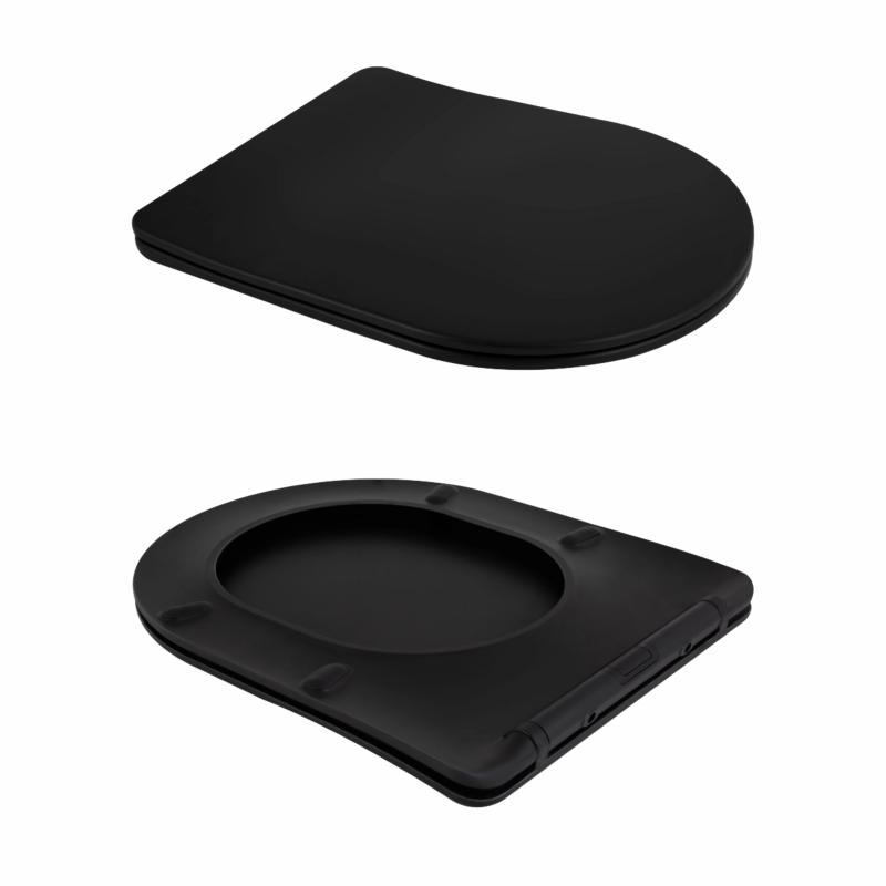 Унітаз підвісний Qtap Scorpio Ultra Quiet безобідковий з сидінням Soft-close MATT BLACK QT14332380AMB — фото 8