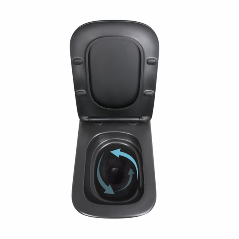 Унітаз підвісний Qtap Tern New Ultra Quiet безобідковий з сидінням Soft-close MATT BLACK QT17332303ASMB — фото 6
