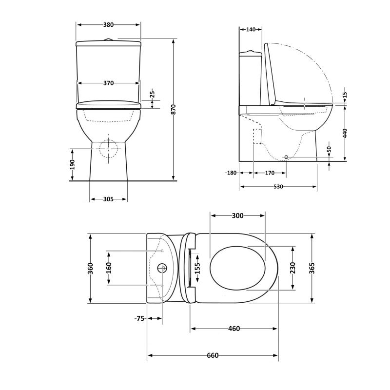 Унітаз підлоговий Qtap Virgo Ultra Quiet безобідковий з сидінням Soft-close WHITE QT18226092AW — фото 2