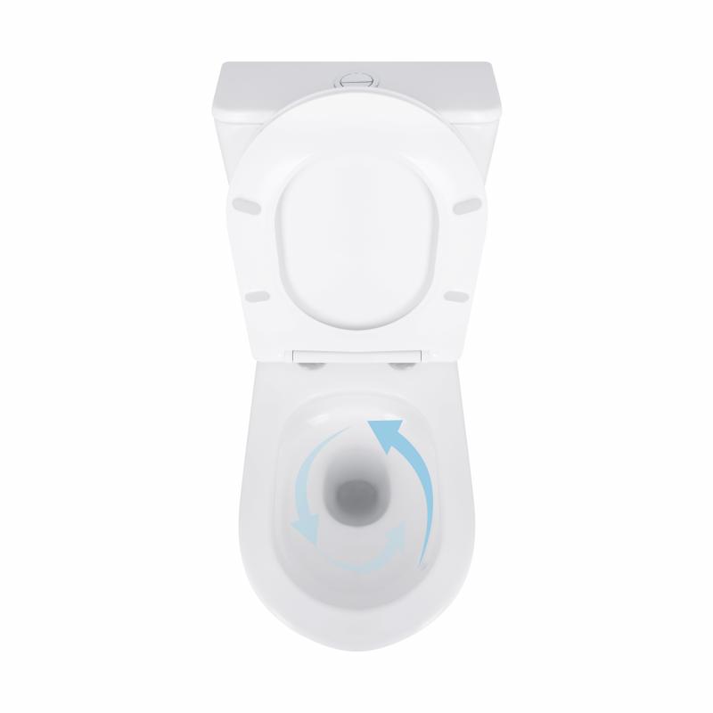 Унітаз підлоговий Qtap Virgo Ultra Quiet безобідковий з сидінням Soft-close WHITE QT18226092AW — фото 6