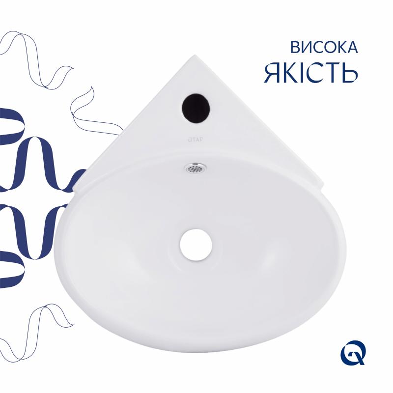 Раковина Qtap Leo 380x360x130 White QT11115010WN — фото 4