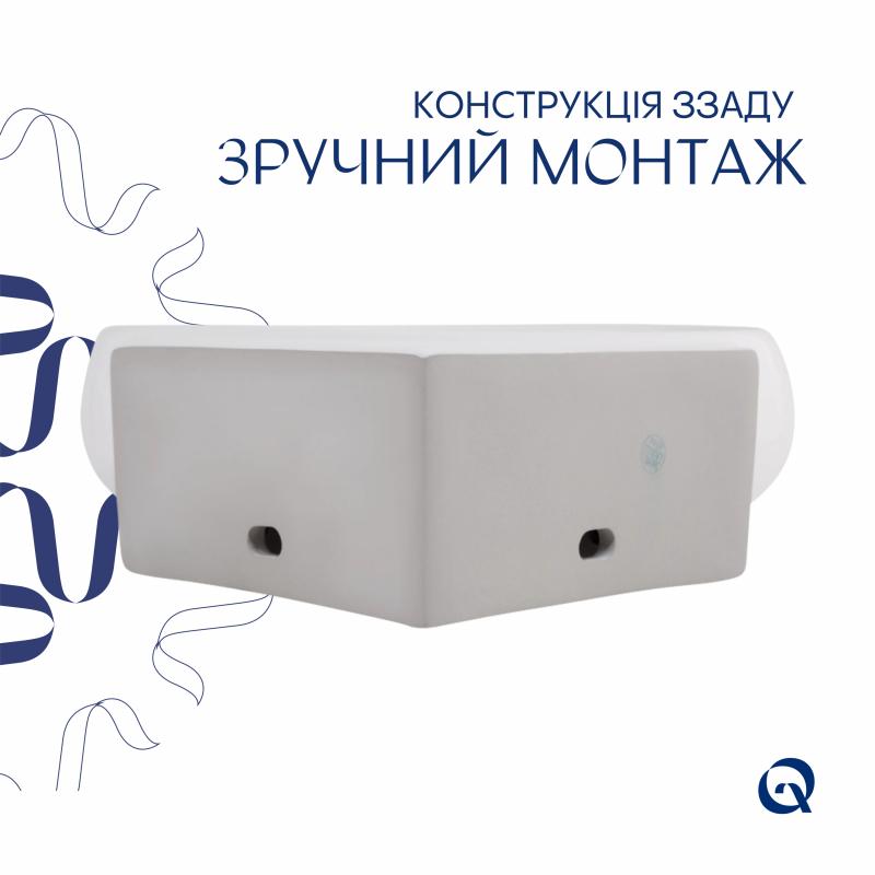 Раковина Qtap Leo 380x360x130 White QT11115010WN — фото 5