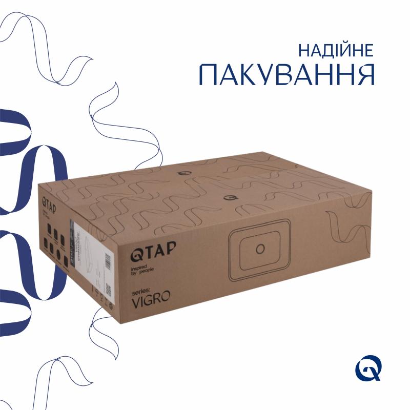 Раковина накладна Qtap Virgo N прямокутна без донного клапана WHITE QT18116308W — фото 5