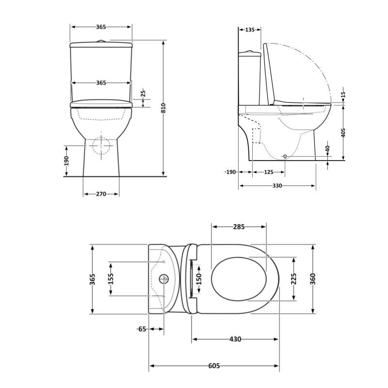 Унітаз підлоговий Qtap Dove Rimless безобідковий з сидінням Soft-close WHITE QT06228380BW — фото 2
