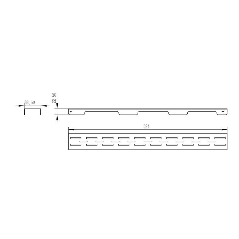 Решітка для лінійного трапу Qtap Grate FD600 (NKS) — фото 2
