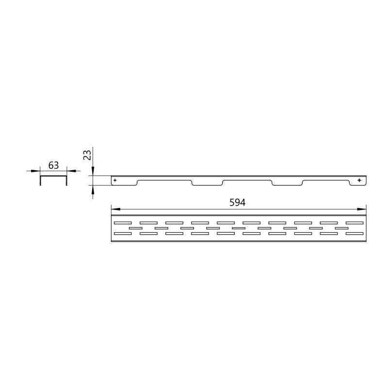 Решітка для лінійного трапу Qtap Grate FD600 (PVD) — фото 2