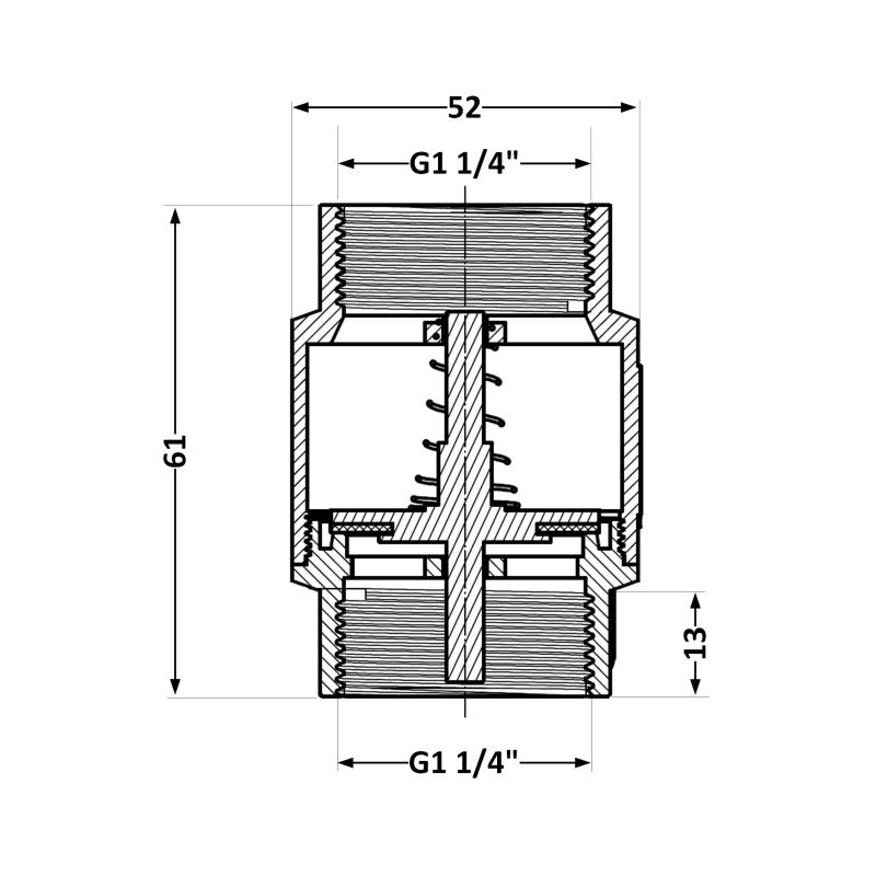 Зворотний клапан Thermo Alliance Standart 1 1/4"ВВ із латунним штоком TAS240W32 — фото 2