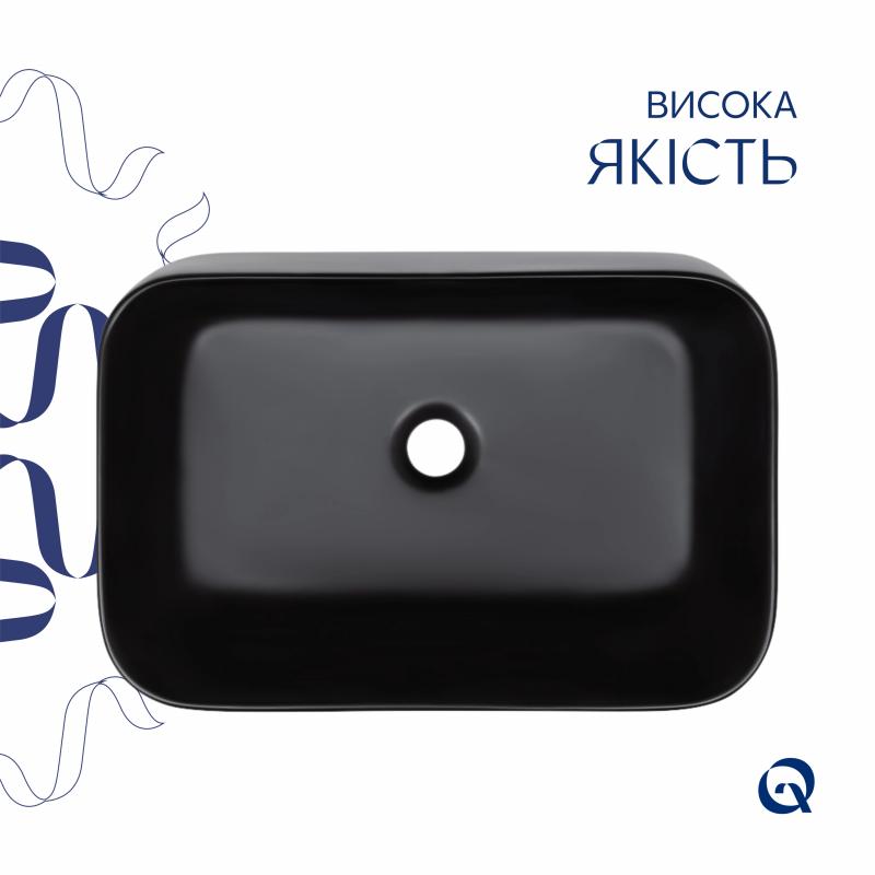 Раковина-чаша Qtap Scorpio 550х390х120 Matt black QT14112243MBN — фото 4