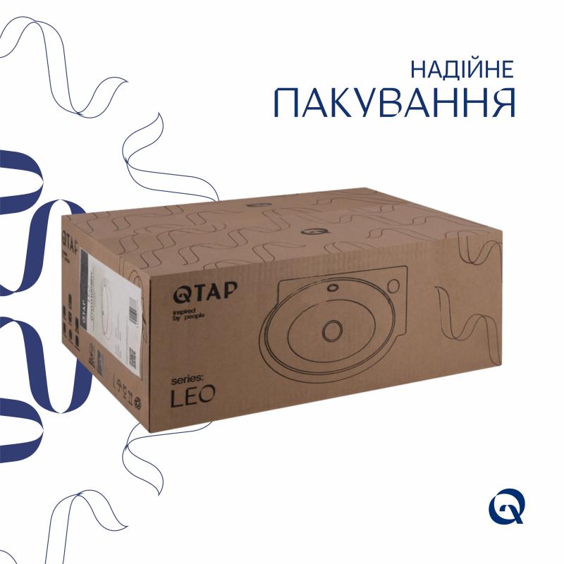 Раковина Qtap Leo 430x285x160 White QT11111008RW — фото 6