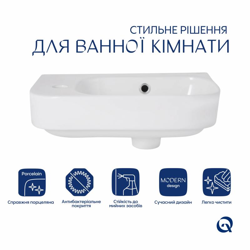 Раковина Qtap Tern 450х250х158 White QT1711H02LW — фото 3