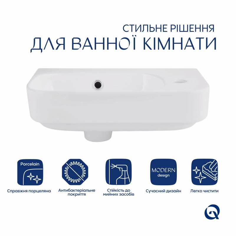 Раковина Qtap Tern 450х250х158 White QT1711H02RW — фото 3