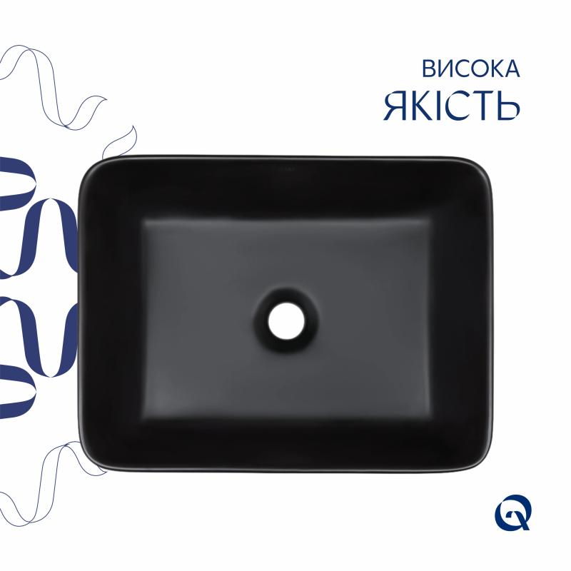 Раковина-чаша Qtap Tern 480х370х135 Matt black QT176069MB — фото 4
