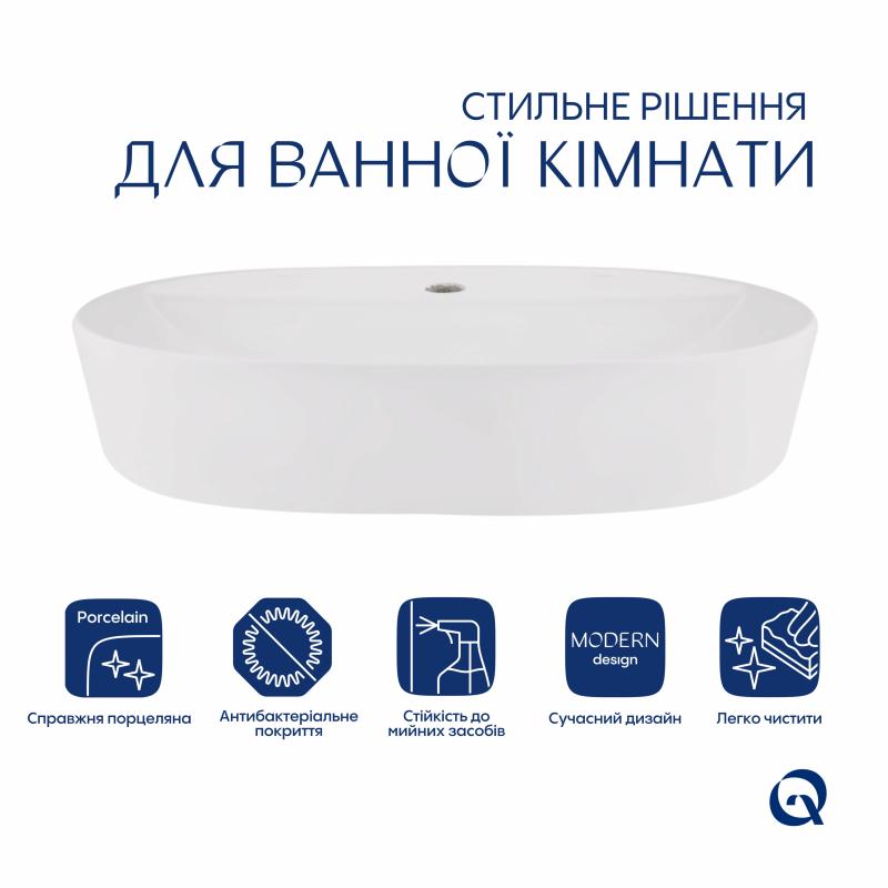 Раковина Qtap Scorpio 600х400х120 White QT14118045W — фото 3