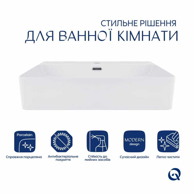 Раковина Qtap Nando LT 610х420х140 White QT12116146W — фото 3